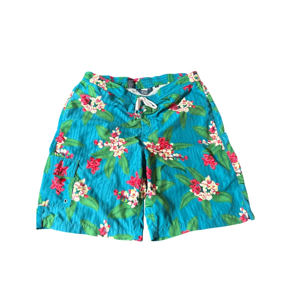 Polo Ralph Lauren Floral‎ Swim Trunks Mens L Hawaiian Island Print Shorts